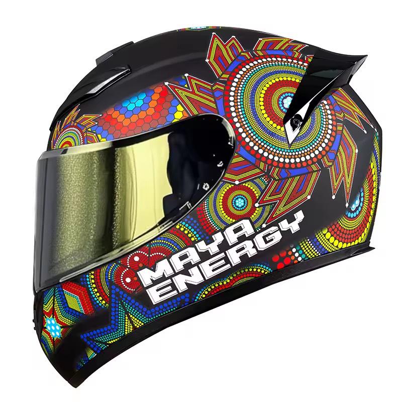 New Retro Full Face Motorcycle Helmet with Universal Day/Night Lens 2XL