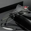 New Men's Simple Metal Half-Frame Reading Glasses with Anti-Blue Light