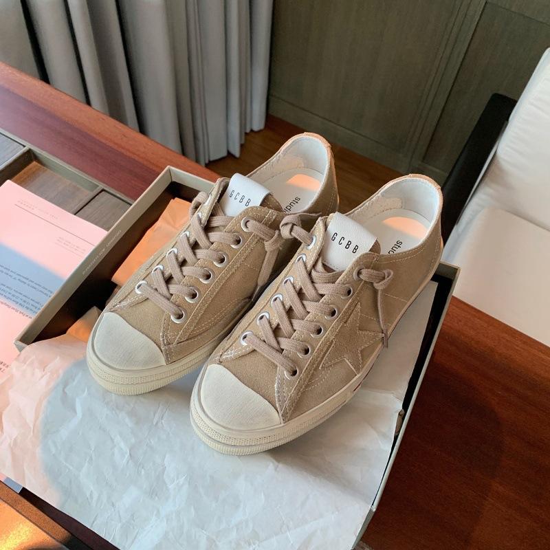 

Spot cowhide version~ Grape mother has the same round head versatile matte star cow anti-velvet casual low-top board shoes for women 35