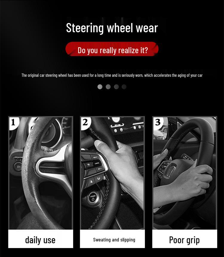 Potah volantu z broušené kůže Mercedes Třídy C pro modely 08-22: C260L, C200L, C260