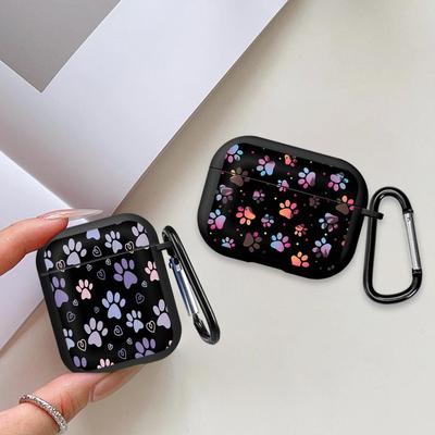 Black Paw Print Case For Airpods 1 Pro3 3 4 Pro2 2 Pro Earphone Cases Cover