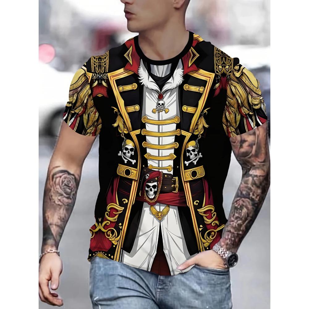 Round neck men's round neck T-shirt, men's role-playing party T-shirt