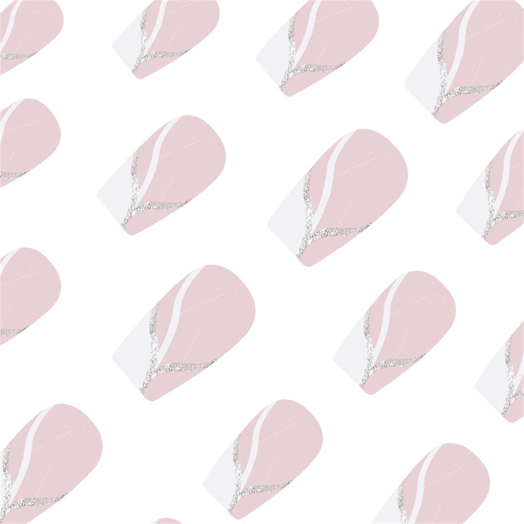 24 Stück Kurze Quadratische Aufdrücknägel Glänzende Acryl-Falschnägel French Tip Aufklebenagel Maniküre für Frauen und Mädchen