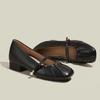 Mary Jane shoes square head with new thick heel single shoes women's small inner height increase with skirt fairy shoes