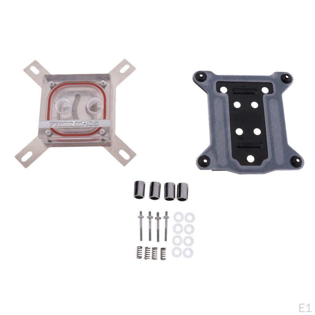 Acrylic PC CPU Water Cooling Block Copper Base Cool Inner Channel
