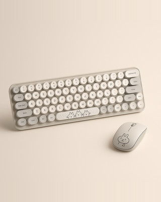 Mofii Bezdrátová klávesnice a myš Combo 68 kláves Kompaktní velikost Kulaté klávesy Bateriové napájení 2.4G USB Barevné s ilustrací