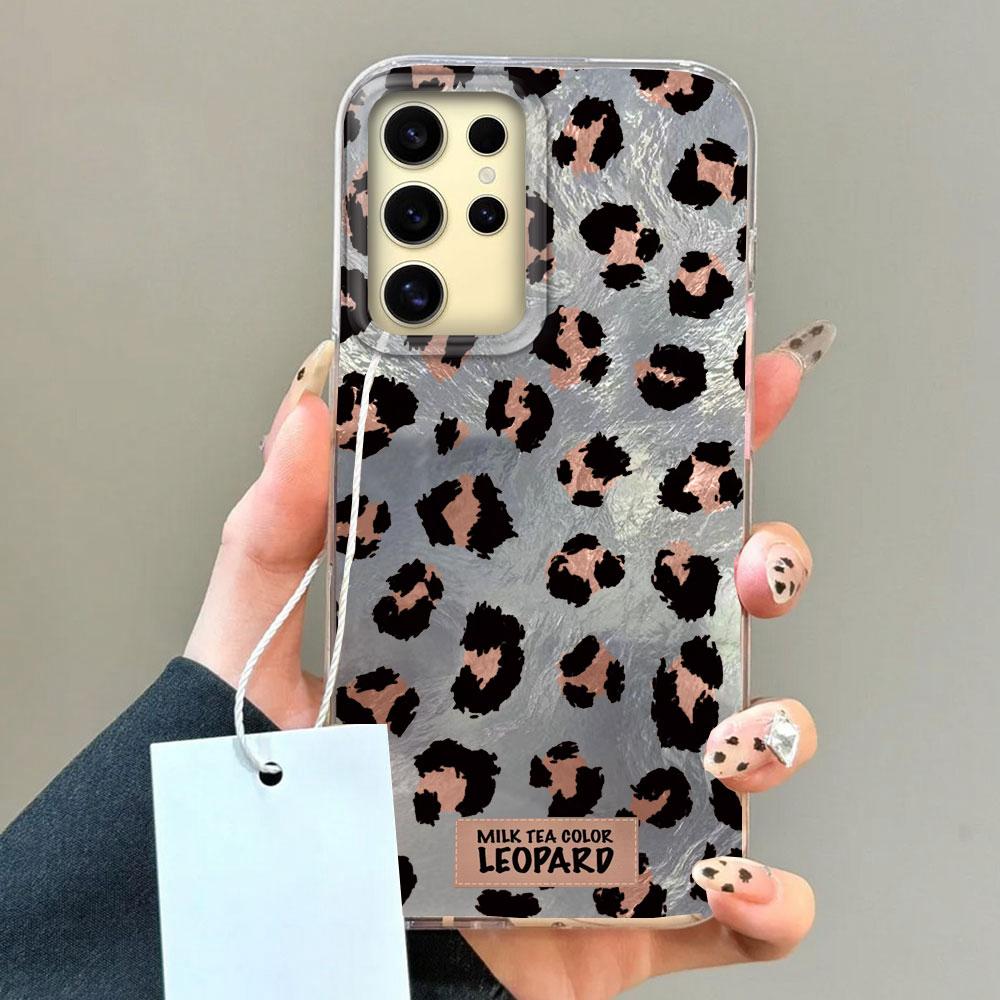 

Pink Black Leopard Print Pattern Women Phone Case for Samsung Galaxy S25 Edge S24 S23 S22 S21 S20 FE Plus Ultra Shell Back Cover Samsung Galaxy S22 Plus білий