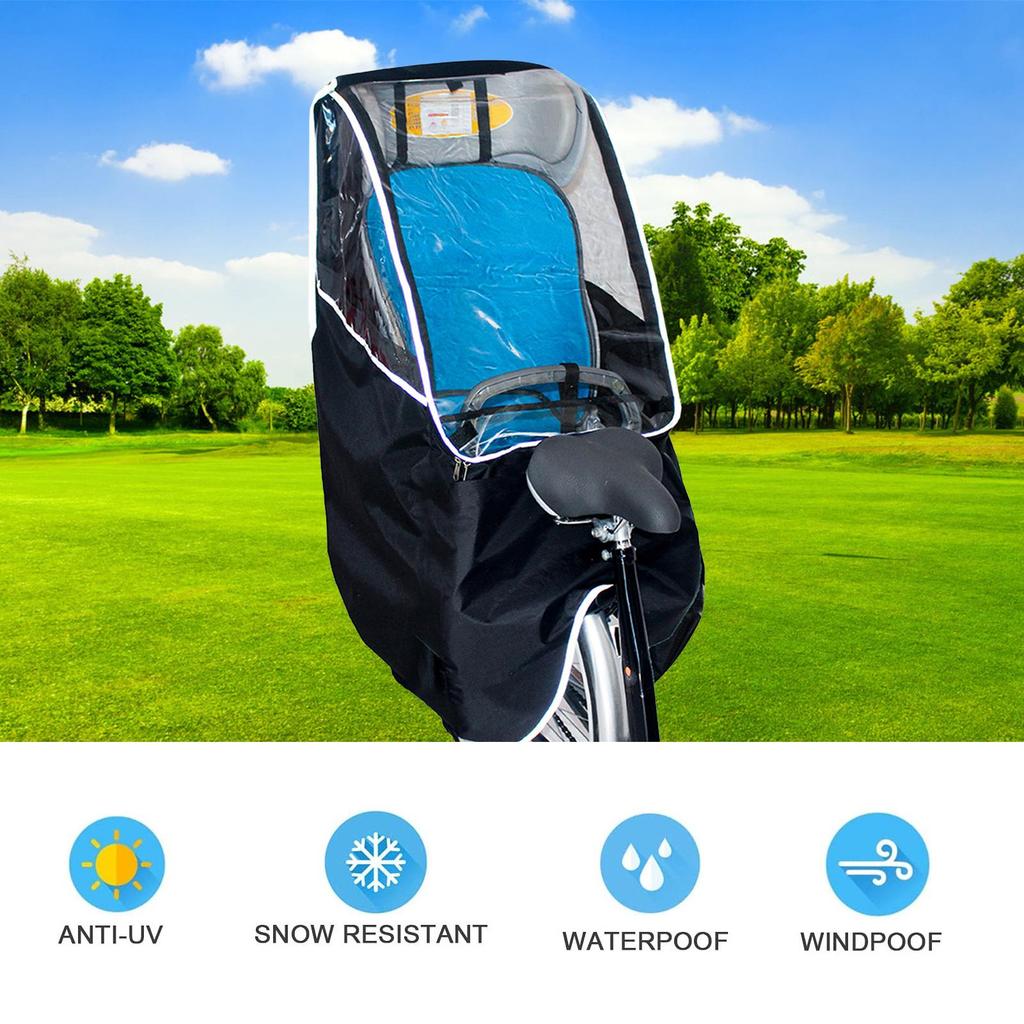 Waterproof Bike Back Seat Cover For Kids Portable Windproof Bicycle Rear Seat Rain Awning For Outdoor Commuting, Camping