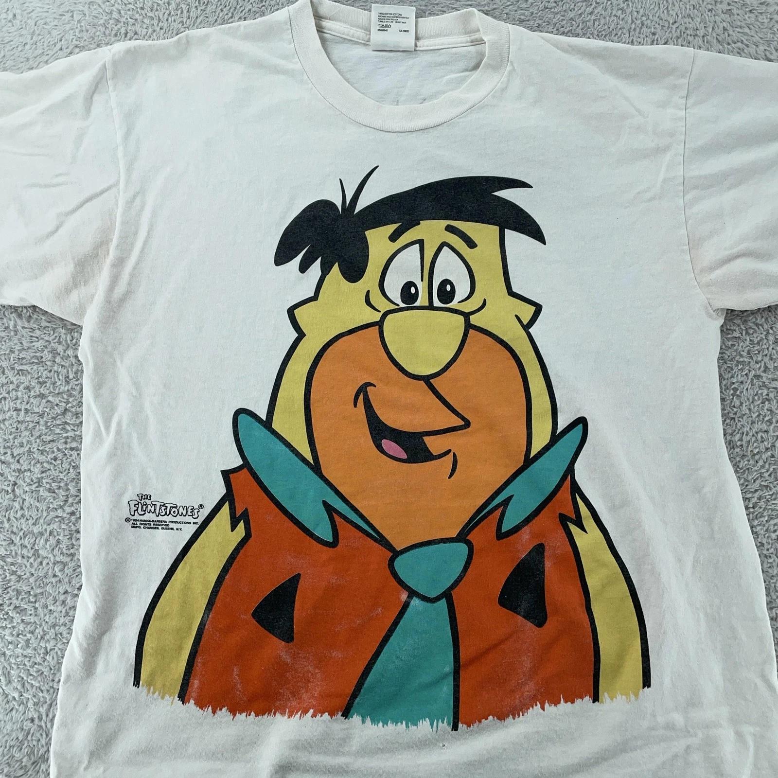 Vintage 90s The Flintstones Fred Flintstone Double-Sided Shirt XL Hanna-Barbera XL