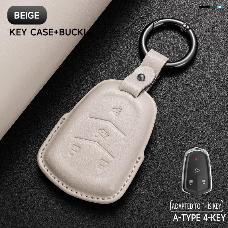 Genuine Leather Car Key Case Cover Key Bag For Cadillac GMC ATS CT6 CTS DTS XT5 Escalade ESV SRX STS XTS Protect Set Accessories