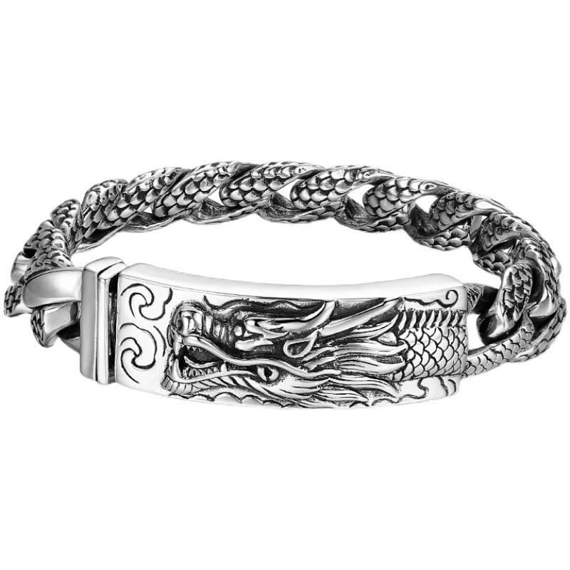 Personalized Dragon Head Bracelet, Mighty Men's Bracelet, Retro Dragon Bracelet, Jewelry