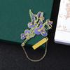 Creative Floral Brass Bookmark, Classical National Style Floral Metal Ornament Collection Gift Exquisite Craftsmanship