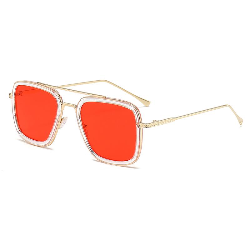 Stylish Men's Square Frame Sunglasses Inspired by Iron Man and Spider-Man - Trendy European and American Design, Large Frame