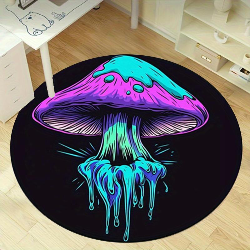 1pc Colorful Mushroom Design Home Office Outdoor Round Carpet Gift Decorative Rug MatRA1525