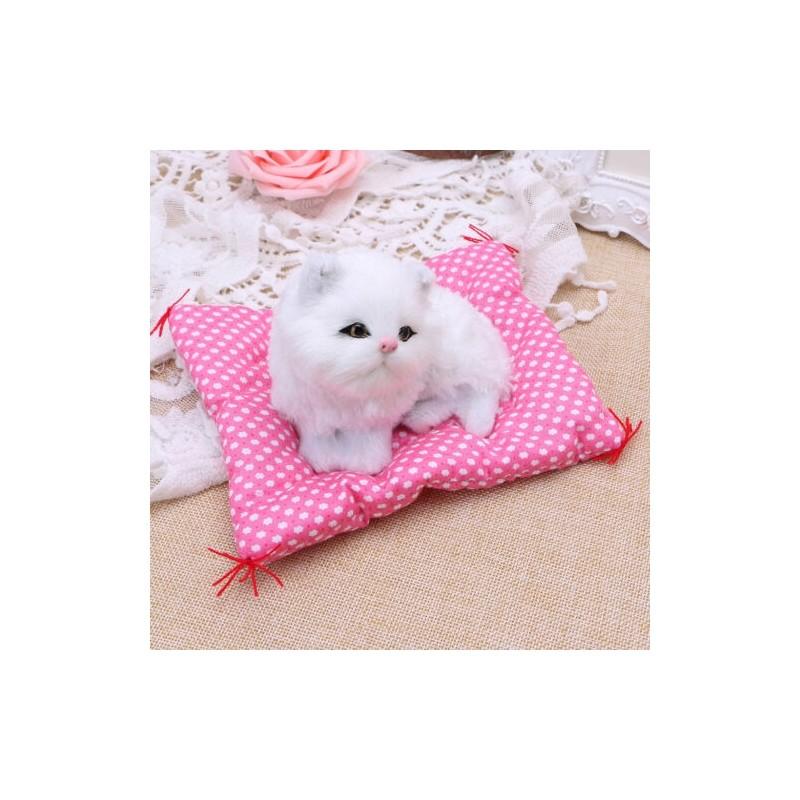 Adorable And Soft Plush Stuffed Toy Cute Sleeping Cat With Realistic Sound For Kids