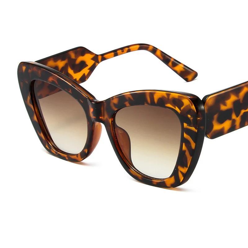 

New Fashion Cat Eye Sunglasses Women Vintage Shades Brand Designer Gafas Luxury Sun Glasses Frame UV400 Oversized Eyewear Oculos As Picture леопардовый
