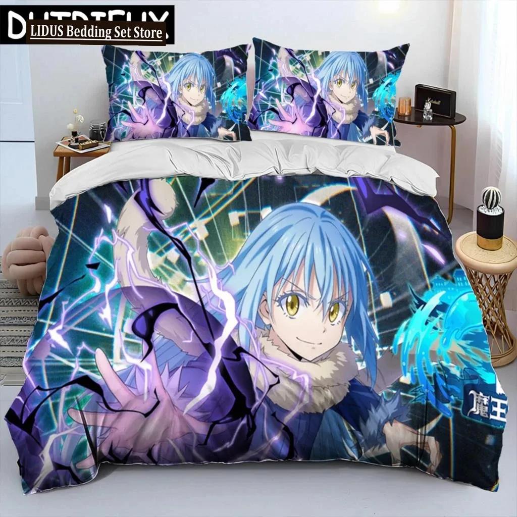 I Got Reincarnated As A Slime Anime Comforter Bedding SetDuvet Cover Bed Set Quilt Cover Pillowcaseking Queen Size Bedding Set