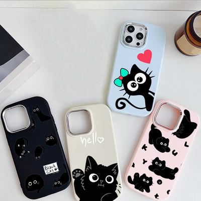LZ11 Cat Cute Art Design Soft Phone Case for Samsung S24 Ultra S23 Plus S21 FE A16 A54 A34 A05 A06 Infinix Hot 40 30i Lens Protection Shockproof Cover