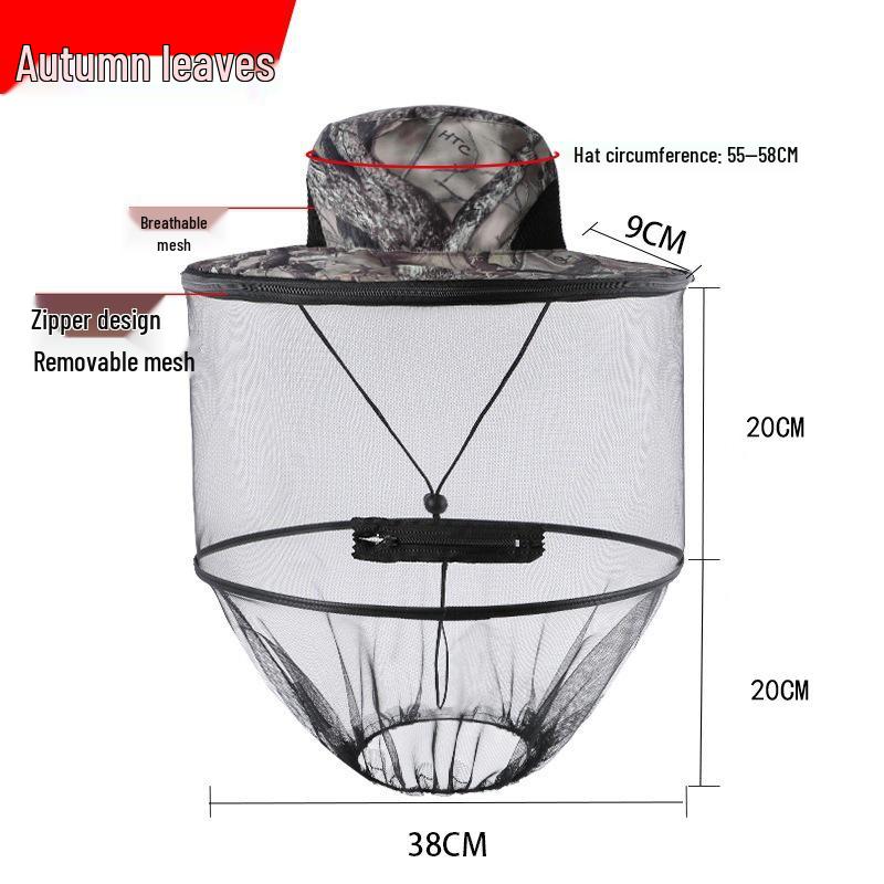 Multifunctional Mosquito Net Fishing Hat with Detachable Sun and Bee Protection