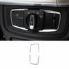 Fit For BMW X5 X6 F15 F16 2014-2018 ABS Silver Headlight Button Frame Cover Trim