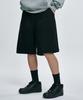 Atejeu Essential One-Pleat Wide Bermuda Sweat Shorts [Black]