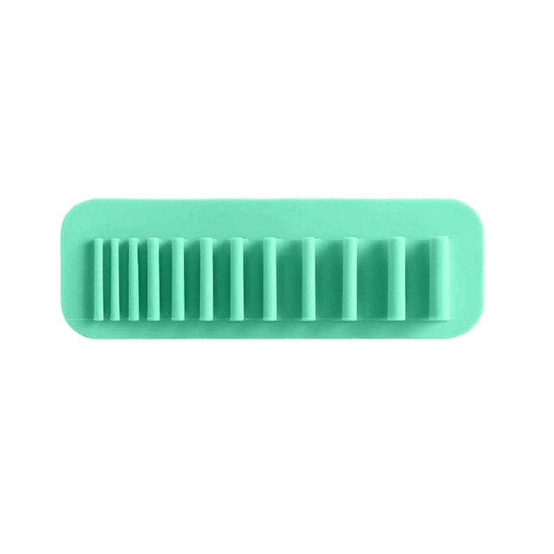 Wall-Mounted Makeup Brush Organizer Silicone Cosmetic Brush Rack for Mirror