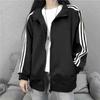 Korean Version Baseball Jacket Spring Autumn Women Loose Outfit Three Bar Hong Kong Style Versatile