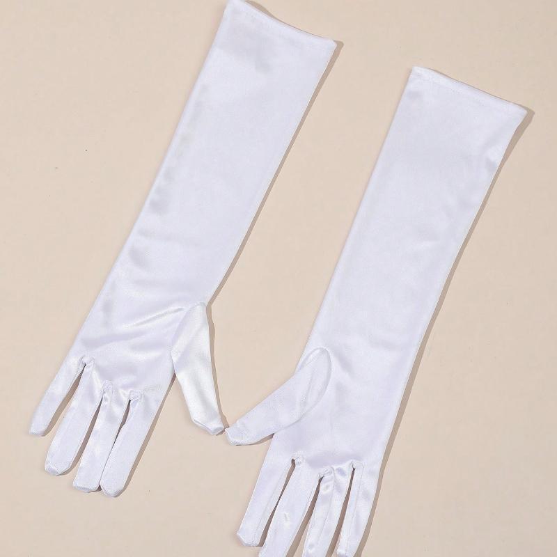 1 Pair Stretchy Satin Women Sexy Gloves, Suitable For Evenings, Galas, Performances, Wedding And Party Outfits