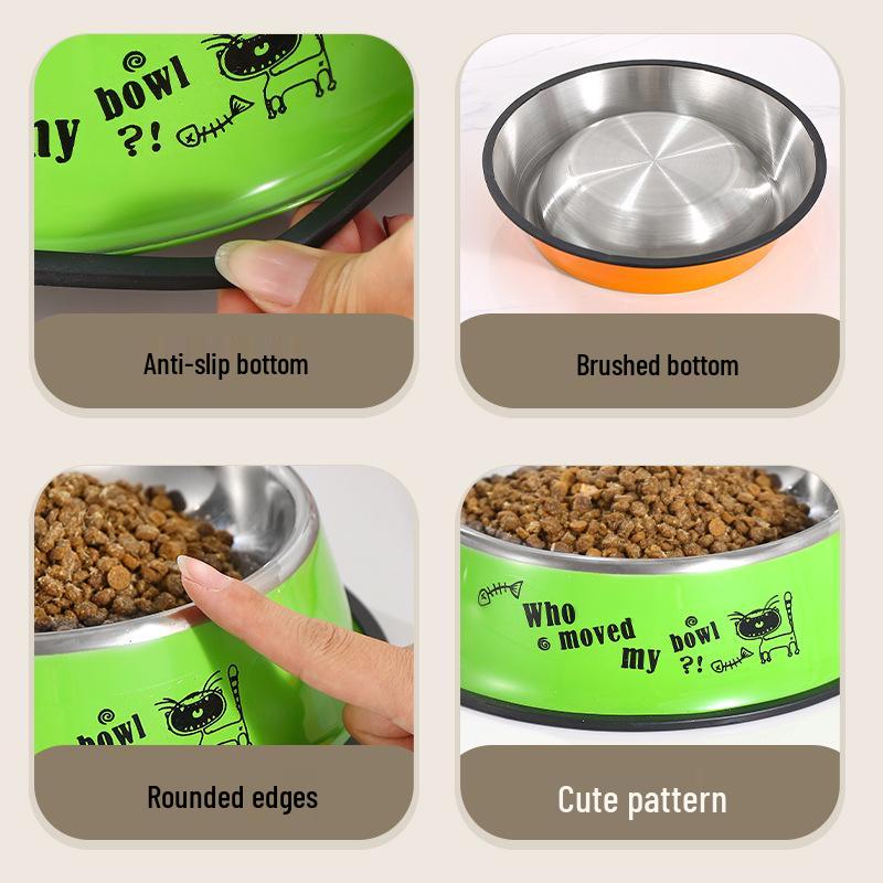 Stainless Steel Non-Slip Pet Bowl for Cats & Dogs