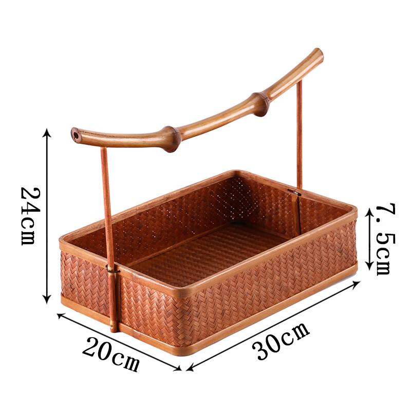 ZISIZ Handmade Bamboo Vintage Storage Basket