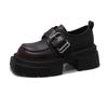 New Versatile Height-increasing Round-toed Thick-soled Loafers Single Shoes