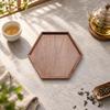 Black Walnut Serving Tray Elegant Hexagonal Wooden Space-Saving for