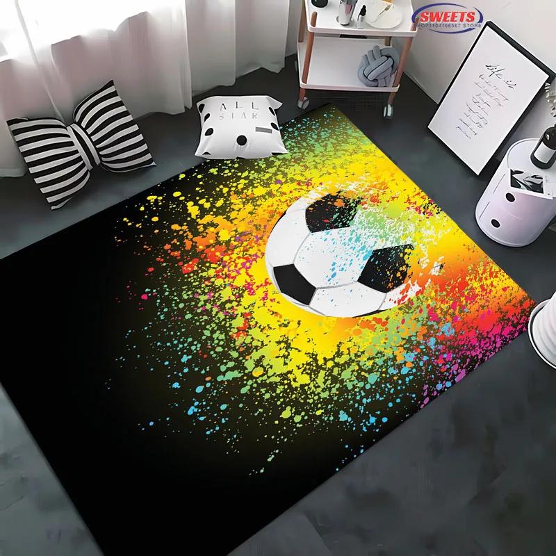 Tappeto a tema sportivo di calcio Tappetino da pavimento da calcio cartone animato per decorazione camera da letto bambini Tappeti per ampia area calcio Tappeto per soggiorno casa, Regalo
