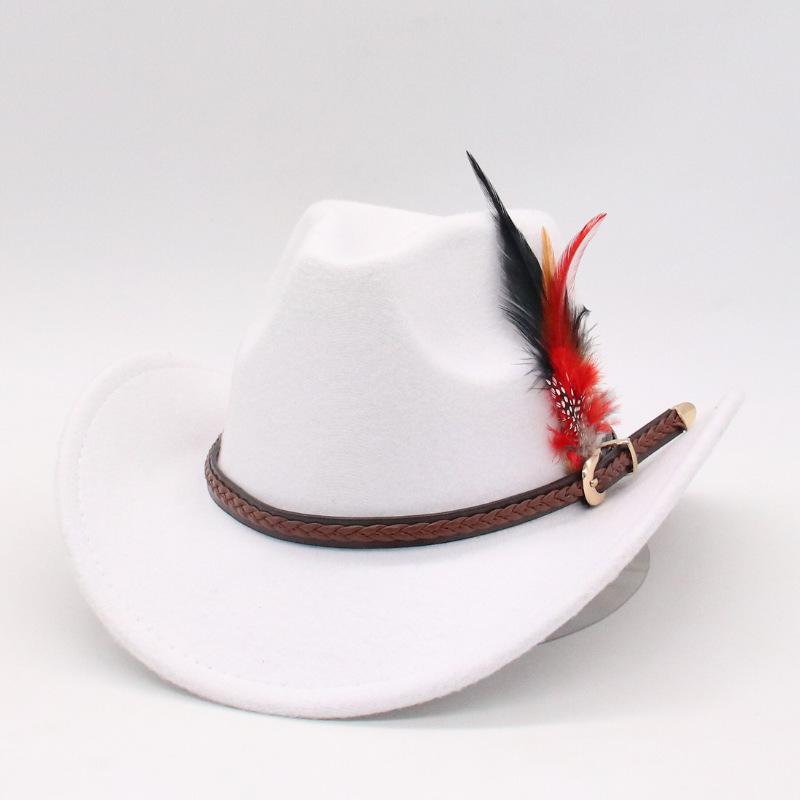 Простая фетровая шляпа-цилиндр с загнутыми полями, трансграничный хит, с пером, новая шерстяная шляпа, британская классика, джазовый цилиндр one size (denim)