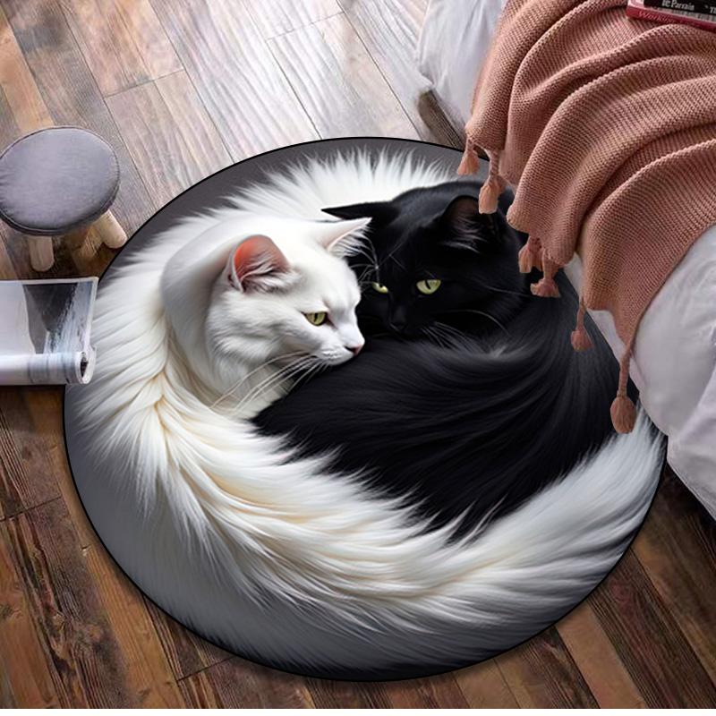 Animal Circular Rug Office Decorative Carpet For Living Room Bedroom Door Mat Floor Rug Computer Chair Area Rug