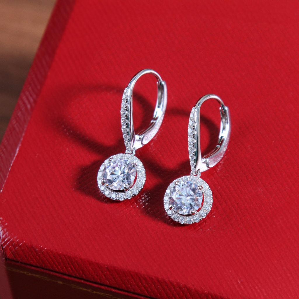 2024 Neue Heiße Marke Vintage Diamant Ohrringe für Frauen Luxusschmuck Modedesigner Ohrhänger Reines 925 Silber Damen Stecker