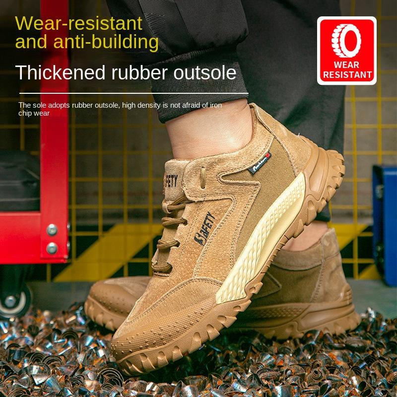 Labor Insurance Shoes Men's Steel Baotou Anti-smashing and Anti-piercing Work Shoes Comfortable and Wear-resistant Safety Protective Shoes