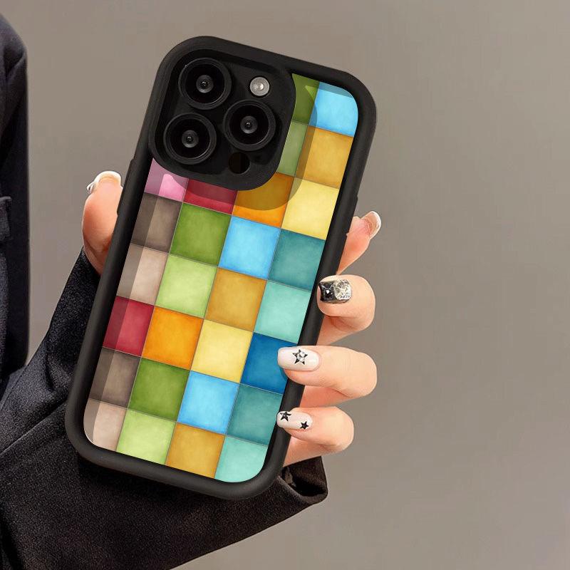 Splicing color squares for iPhone17promax Apple 17 mobile phone case 14 new 13 all-inclusive 12/11