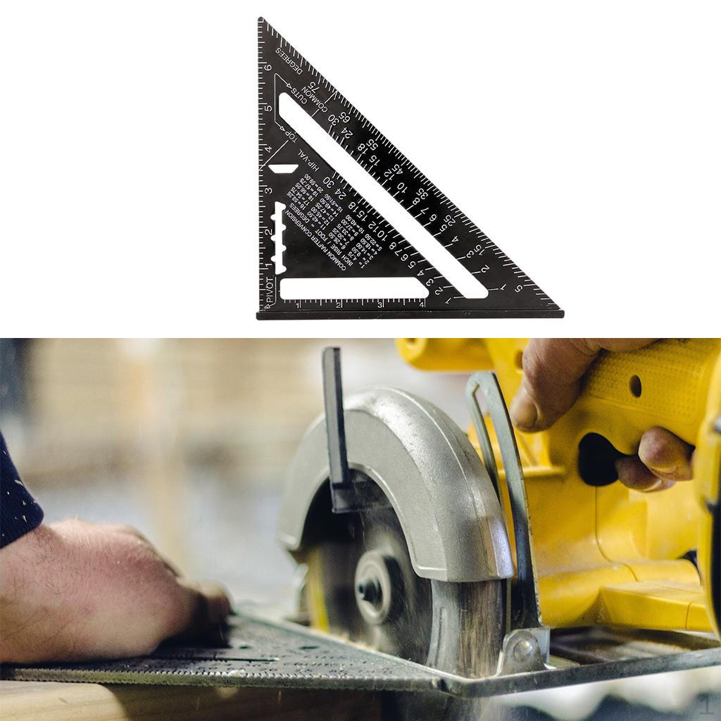 

inch Degree Carpenter Triangle Ruler Comfortable to Resistant Easy Carry Professional Multiple чорний