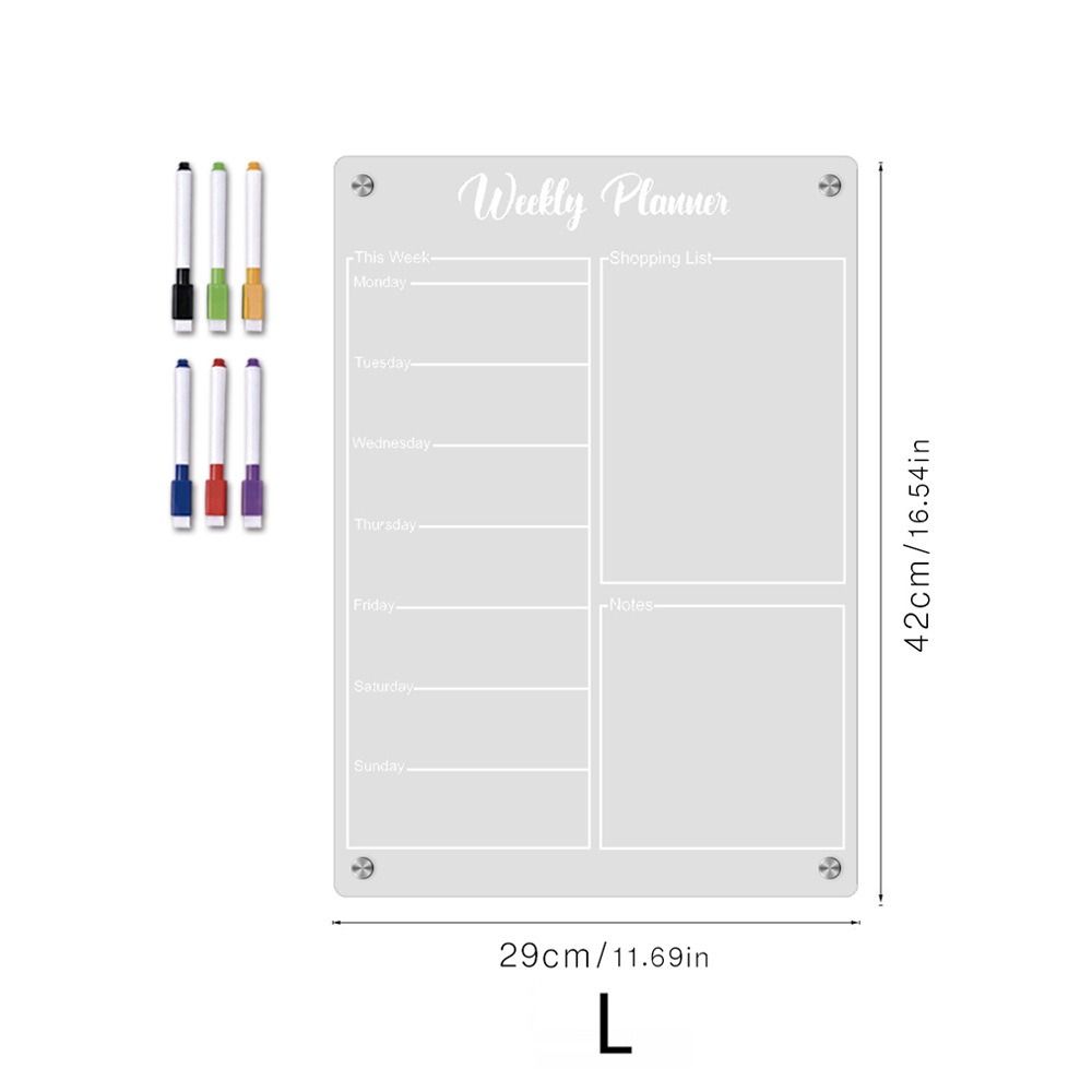 Klarer Monatskalender Memo Magnetische Planungs-Notiztafel Premium Notiz-Schwarzbrett-Set Küche