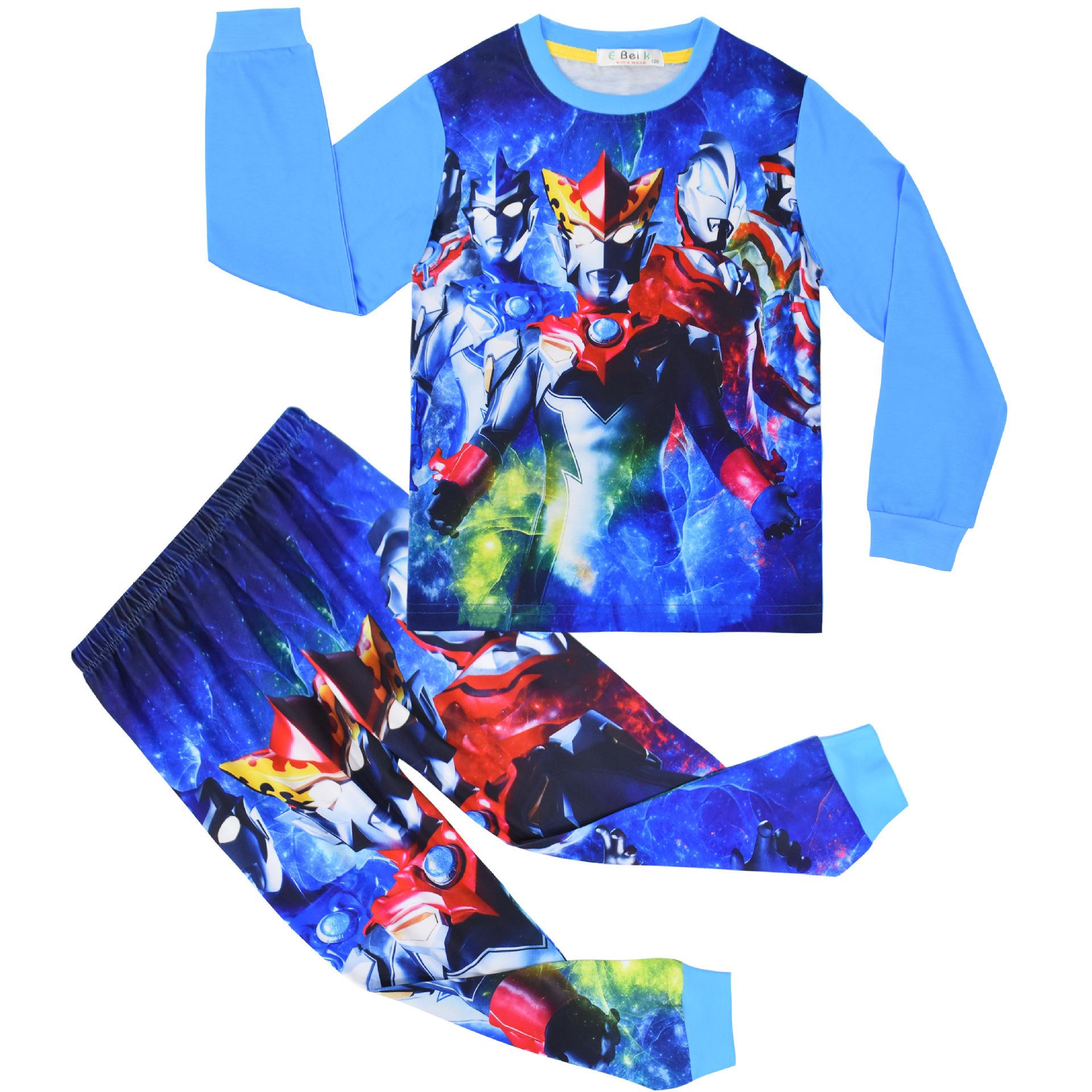 Spring And Autumn Children S Loungewear, Cartoon Digital Printing, Children S Long-Sleeved Pajamas And Pajamas Two-Piece Set 6083 120