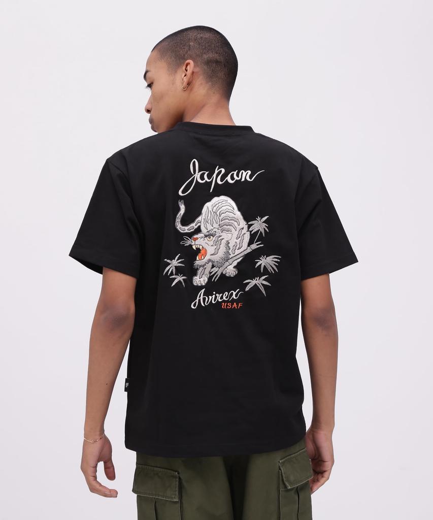AVIREX SOUVENIR TIGER T-SHIRT Men's XL 010 Black 783-5134016