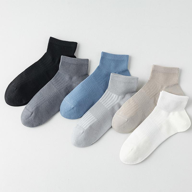 Men's Summer Thin Solid Color Breathable, Sweat-absorbing, Deodorizing Mesh Business Short Socks