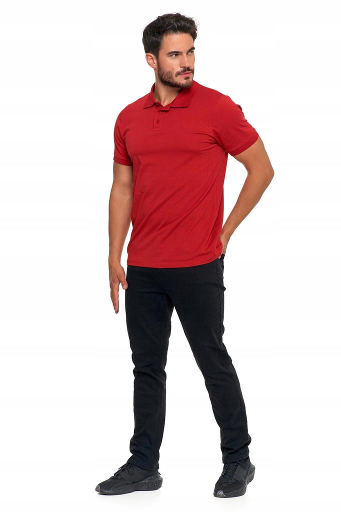 Men's Cotton Polo Shirt with Collar MORAJ M Burgundy