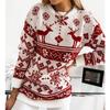 Women's Fashion  Winter Christmas Knitted Long Sleeve Round-Neck  Sweater