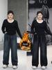 Plus Size Women's High Waist Velvet Pleated Pants - Warm, Slimming, Straight Leg, for Autumn/Winter 