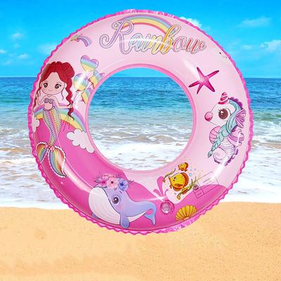 1pcs Mermaid Unicorn Swimming Ring Children's Cute Safety Inflatable Floating Ring Floating Swimming Pool Water Equipment