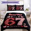 3PC Custom Name Happy 67th Birthday Bedding Set Printed  Bedding Set Duvet Cover Closure Includes 1 Duvet Cover & 183 Pillowcases for Bedroom