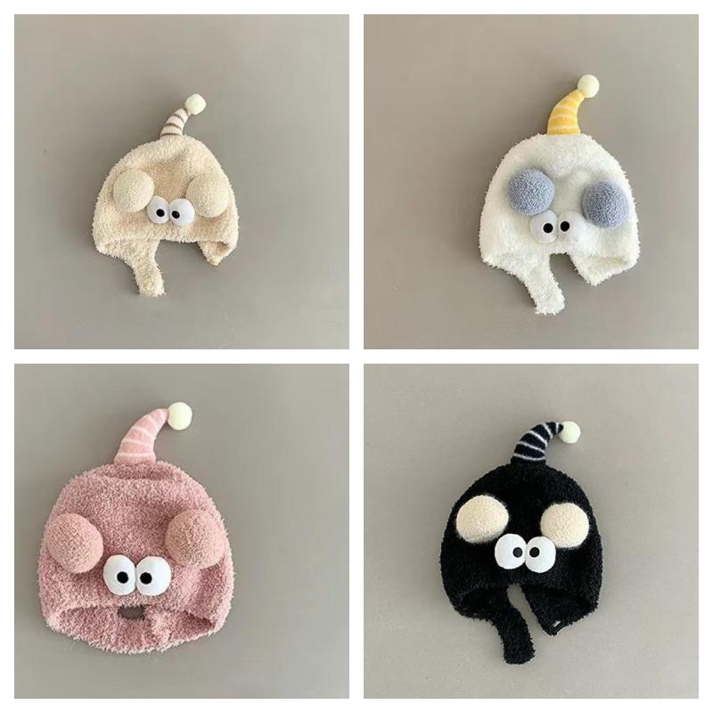 Gorro de Bebê para Meninos e Meninas para Outono e Inverno Gorro de Pelúcia Espesso Quente com Protetores de Orelha