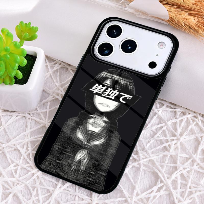 Sad Japanese Anime Aesthetic Shockproof Phone Case for iPhone 17 Air 16e 15 11 12 14 13 Pro Max Cover Coque
